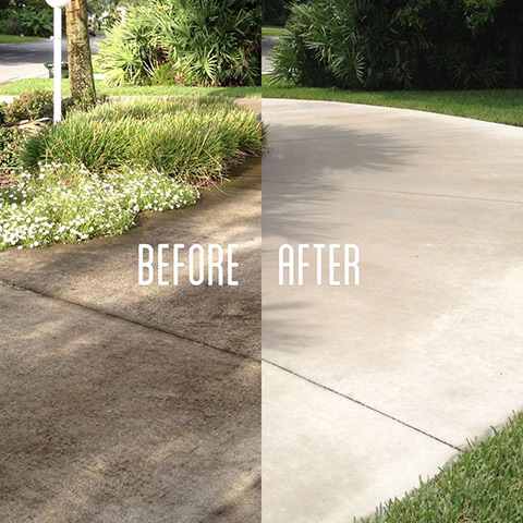 Pressure Washing Before and After