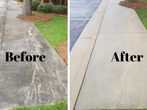 Pressure Washing Before and After